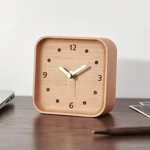 [SLNP000002] Đồng hồ gỗ kim trôi, không phát tiếng ồn phong cách Retro