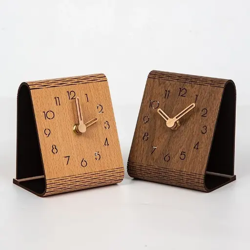 [SLNP000001] Đồng hồ kim gỗ Retro gập gọn gàng, tiện lợi mang theo mọi nơi